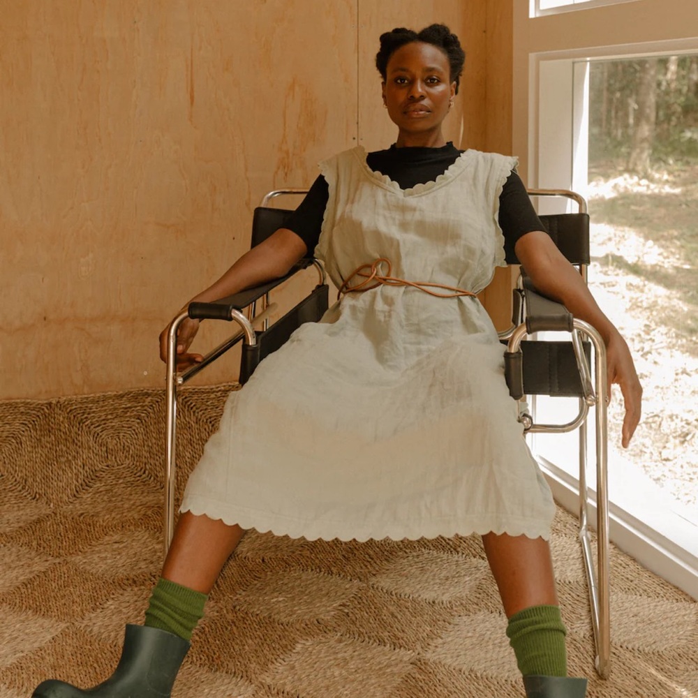 Dazed But Amazed French heritage slip dress; color: Lagoon